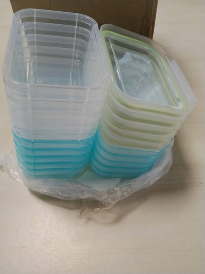 314537 - VINATO Enë për Ruajtjen e Ushqimit me Kapakë - 10 x 300ml, pa BPA, të grumbullueshme, të sigurta për ngrirje dhe mikrovalë, 10 etiketa