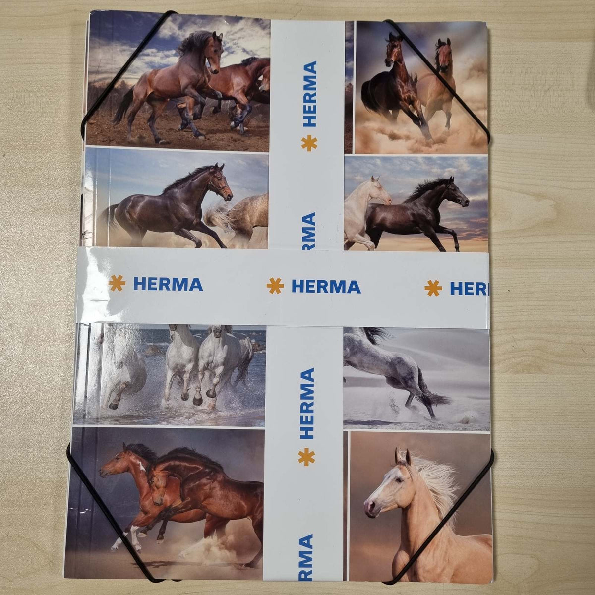 309339 - HERMA Set Dosjesh A3 me Kuaj, 3 copë, Dosje me Kapëse Këndi për Fëmijë, kartoni, Mbyllje elastike