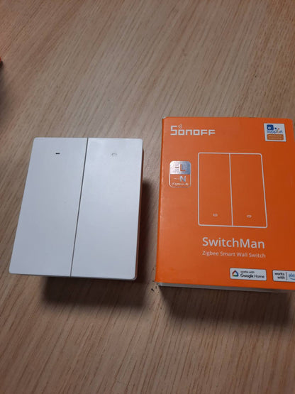 313391 - SONOFF Ndërprerës Muri me Rele Zigbee ZBM5, Tipi 80, 2-Kanale, Me ose Pa Neutral, Kontroll i Largët nëpërmjet Aplikacionit, Kërkohet Qendër