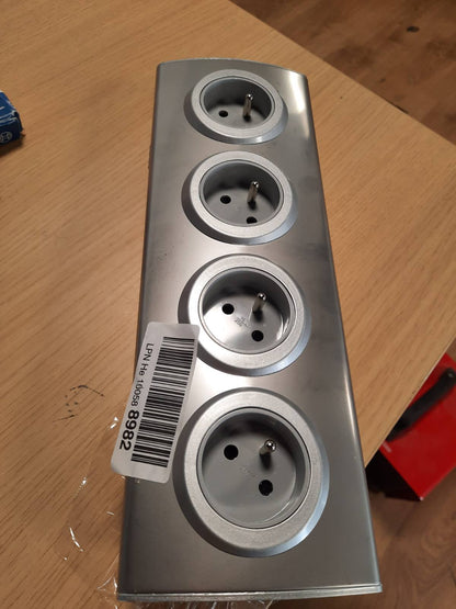 313727 - ZENITECH Shirit elektrik me 4 priza 16A 2P+E (për t'u lidhur me kabllo) - Gri