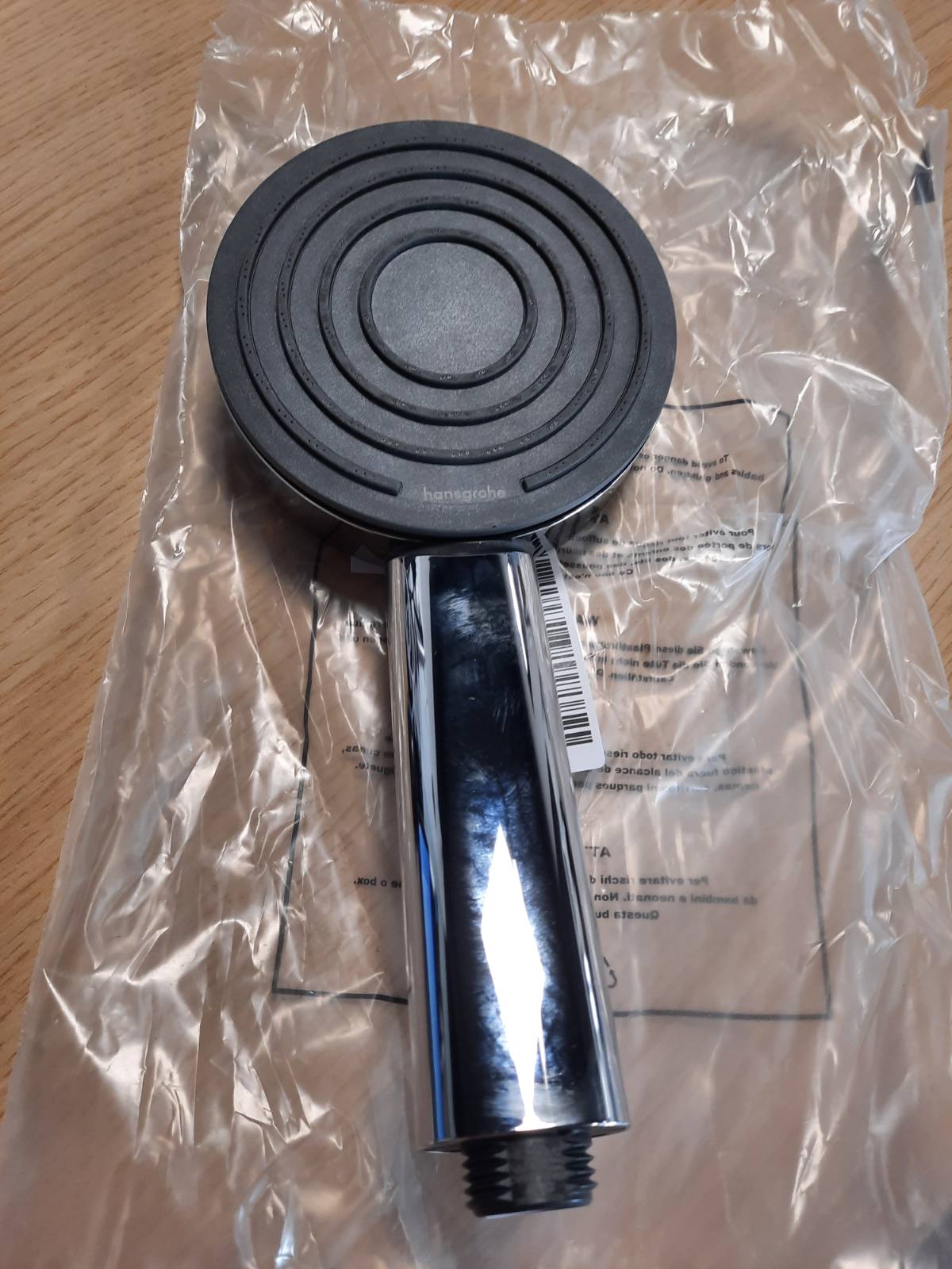 313257 - HANSGROHE Pulsify S kokë dushi që kursen ujë 6 l/min (EcoSmart+), dush dore me 1 model spërkatjeje, kokë dushi e rrumbullakët 105 mm, funksion kundër gëlqeres, krom, 24121000