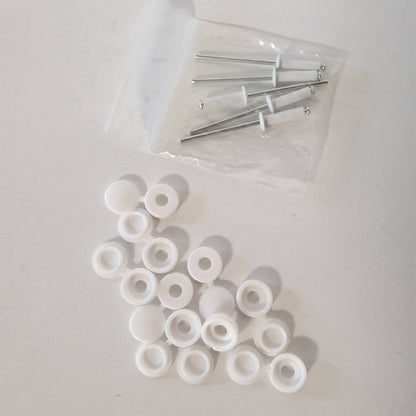 335146 - 5 x Thumba të Bardha 4x16 + Butona të Rrumbullakët Targa Makine Motoçikletë Moped Moped Thumba Mokick 4mm x 16mm Bulon Universal