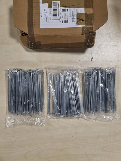 314410 - VOUNOT® Pako me 200 kunja fiksuese metalike të galvanizuara, kapëse kopshti në formë U-je, 150x30 mm, Ø 3 mm, për pëlhurë kundër barërave të këqija, gardhe, rrjeta, mushama, bar artificial dhe tuba ujitjeje