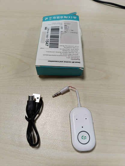 309133 - Transmetues Adaptor Bluetooth 5.3, Marrës Transmetues 2 në 1, Mbështet 2 Kufje, Prizë AUX 3.5 mm për TV, Telefon Celular, Sistem Audio Makine, Tabletë, PC (i Bardhë)