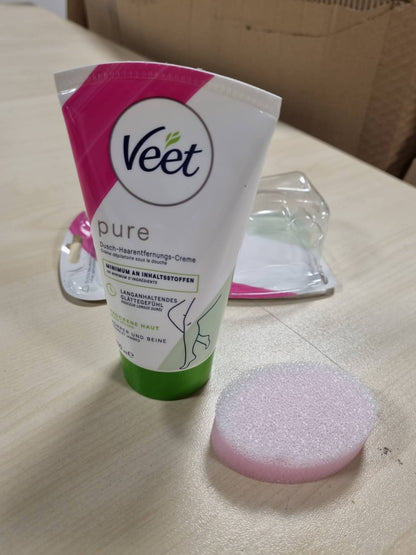308264 - VEET Krem për depilim dushi Pure për lëkurë të thatë, me sfungjer