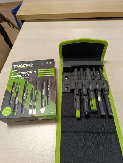 308853 - Tracer Set shënuesish për vrima të thella dhe lapsash për zdrukthëtar – 5 copë në një kuti