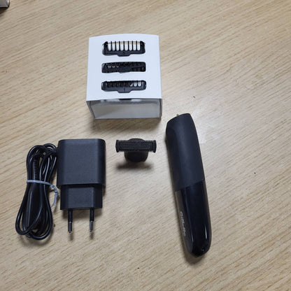 307472 - GILLETTE FUSION Makinë rroje elektrike One Hybrid për burra, e zezë – Makinë prerëse mjekre, 3 aksesorë krehri, 1 krehër trupi, 45-minutëshe, e papërshkueshme nga uji