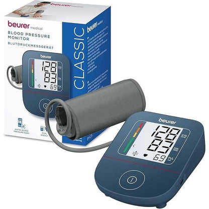 296909 - BEURER Monitor tensioni i gjakut BM 25 për krahun e sipërm, funksionim i thjeshtë me një buton, matje e saktë, zbulim i aritmisë, me port USB-C, manshetë, transferim të dhënash në Apple Health dhe aplikacione të ngjashme, blu