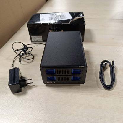 292500 - Kutia e diskut të ngurtë, kuti alumini USB 3.2 10Gbps, 2 hapësira, ventilator për SSD SATA 2.5/3.5", e zëvendësueshme me të nxehtë, DAS (pa RAID/NAS)