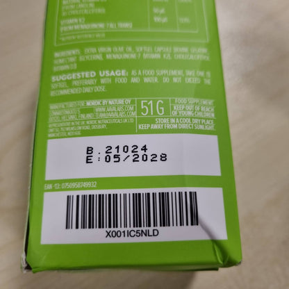 300849 - Dozë e lartë e vitaminës D3 K2 me vaj ulliri të virgjër, 2000 IU + 100μg K2, 180 kapsula