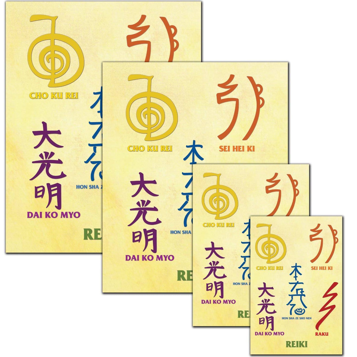 213125 - Poster pa kornizë me tabelën e simboleve Reiki për dekor meditimi dhe shërim shpirtëror, në madhësitë 8.5×11, 8×10, 5×7 dhe 4×6 inç.