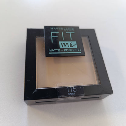 321925 - MAYBELLINE NEW YORK Pudër kompakte Fit Me Matte & Poreless, 115 Ngjyrë fildishi, 9 g, për lëkurë normale deri në të yndyrshme