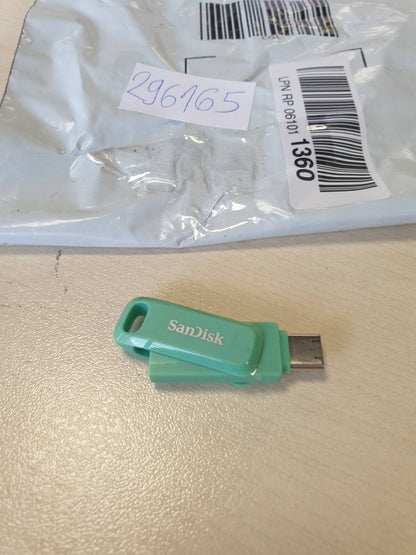 296165 - SANDISK Ultra Dual Drive Go, Njësi Flash 64GB, USB-C, deri në 300MB/s, Lidhësa USB Type-C dhe USB Type-A, Jeshile