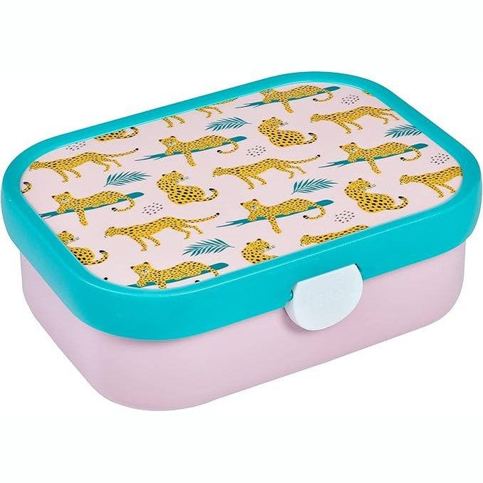 229375 -  MEPAL - Kutia Bento për Fëmijë Campus, Pa BPA, për në Lavastovilje, me Ndarje, Pirun dhe Mbyllje me Klip, Kapaciteti 750 ml - Leopard