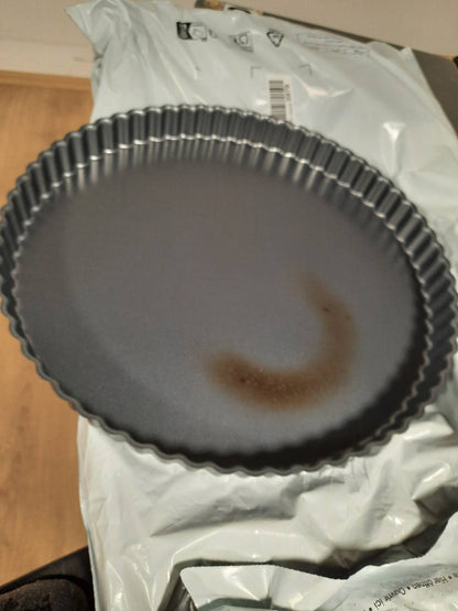 186251 - DE BUYER Tavë E Rrumbullakët për Tarte me Kanale, Prej Çeliku Jo-Ngjitës, Diametri 32cm, E Zezë