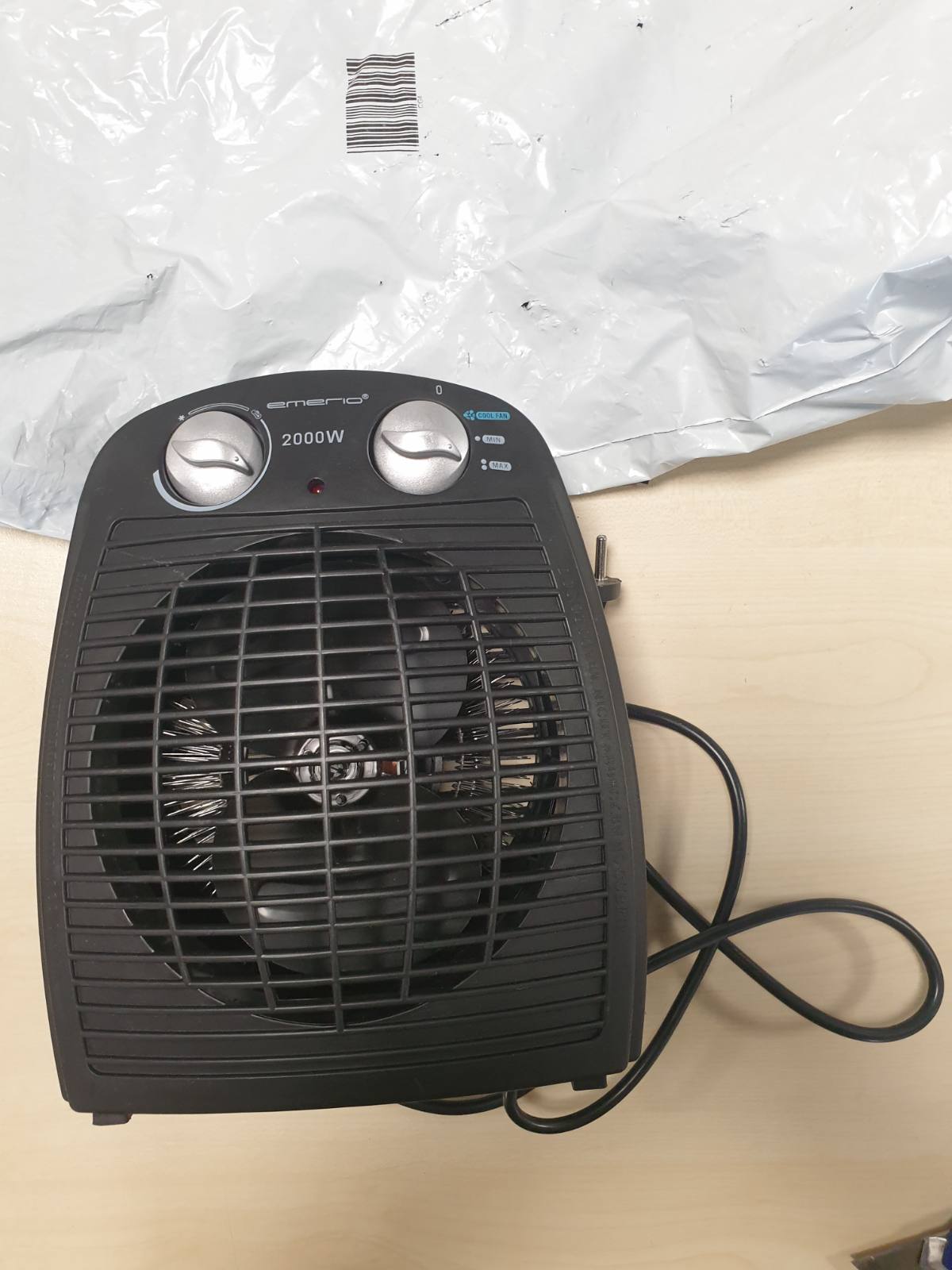 162848 - EMERIO - Ngrohës me ventilator FH-106737.2, 2000 W, me funksion ventilatori ftohës, ngjyrë e zezë
