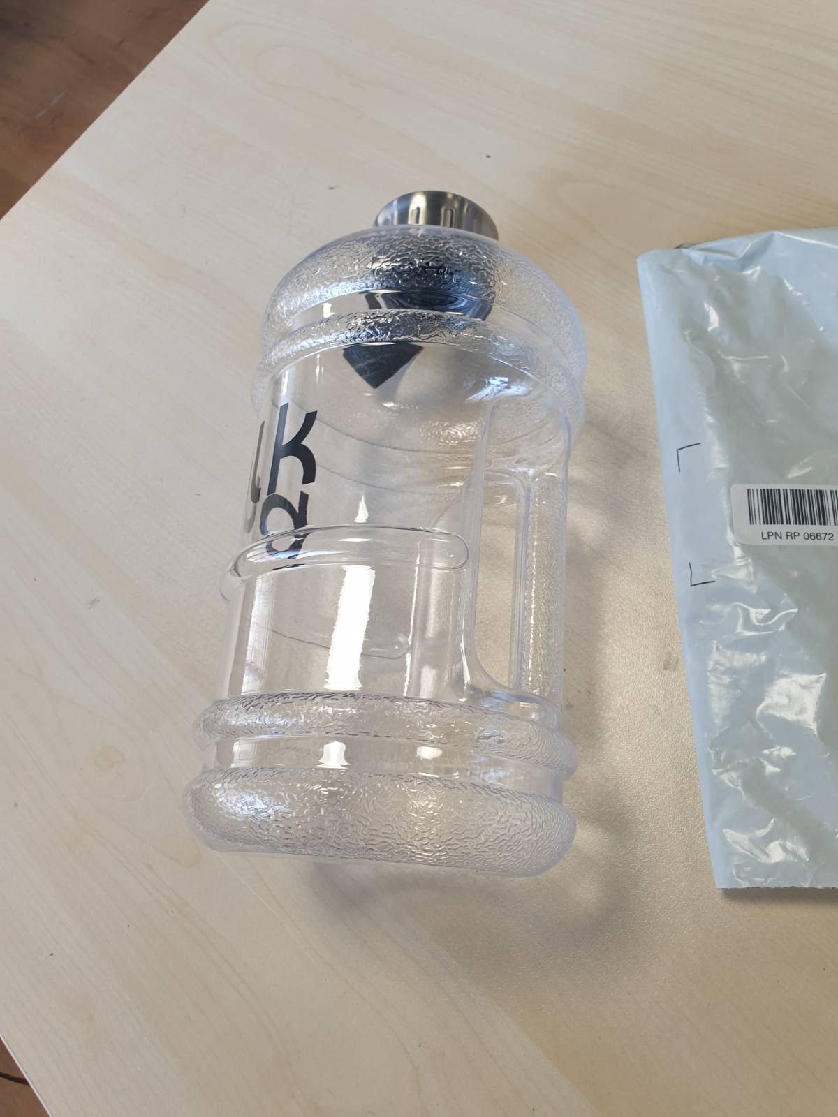 298687 - Shishe uji gjysmë galoni, shishe për pije sportive, transparente, 2.2 litra