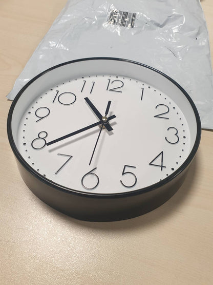 225177 - Orë muri analoge kuarci, 20cm, moderne, pa tik-tak, për dhomën e ndenjes.