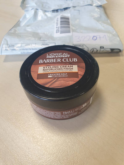 322071 - L'OREAL MEN EXPERT Pomadë për stilimin e mjekrës, dyllë flokësh dhe mjekre, 75 ml, me aromë druri dhe vaj esencial kedri, Barber Club