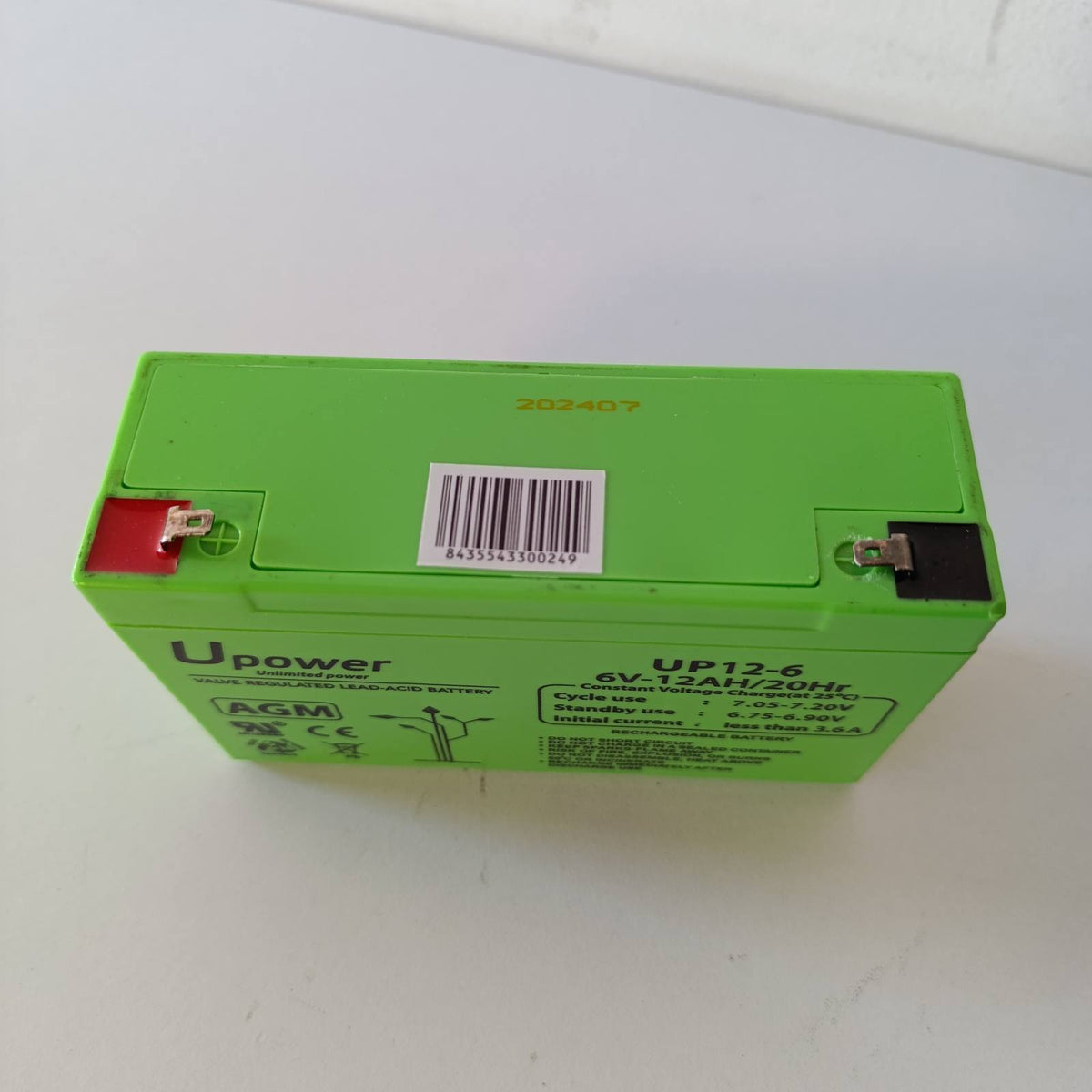 296187 - Bateri Plomb AGM 6V 12Ah