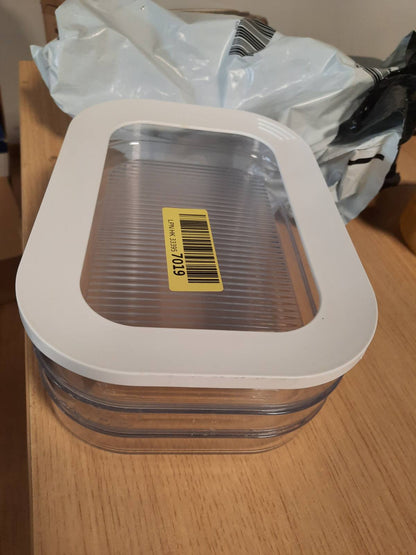 216442 - MEPAL Enë për ruajtjen e salçiçeve Modula me 3 shtresa - 1650 ml - E bardhë