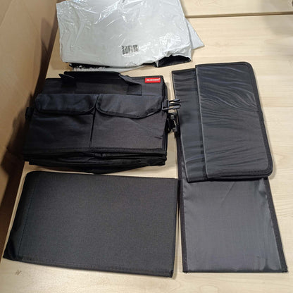 209852 - HELDENWERK Organizues i Premium Bagazhit me Kapak, Material i Fortë, Jo-Rrëshqitës - Çantë e Madhe e Palosshme e Bagazhit të Makinës me Rafte të Dyfishta - Kutia për Organizimin e Bagazhit