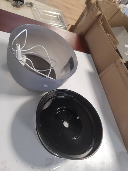 223611 - FEELNEEDY Shatërvan uji për mace 3L me filtër karboni të aktivizuar, Tas uji prej çeliku inox, Rezervuar uji transparent, i zi