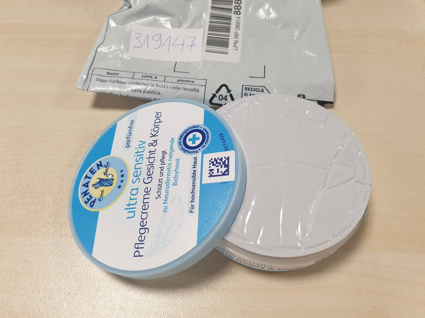 319147 - PENATEN - Krem Kujdesi Ultra i Ndjeshëm për Fytyrën dhe Trupin 100ml - Krem pa aromë për Foshnje - Kujdesës për Lëkurë Shumë të Ndjeshme