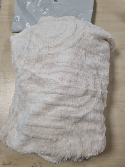224388 - BEDSURE - Batanije komode për divan, e butë dhe e ngrohtë prej leshi, 150 x 200 cm, Krem i bardhë