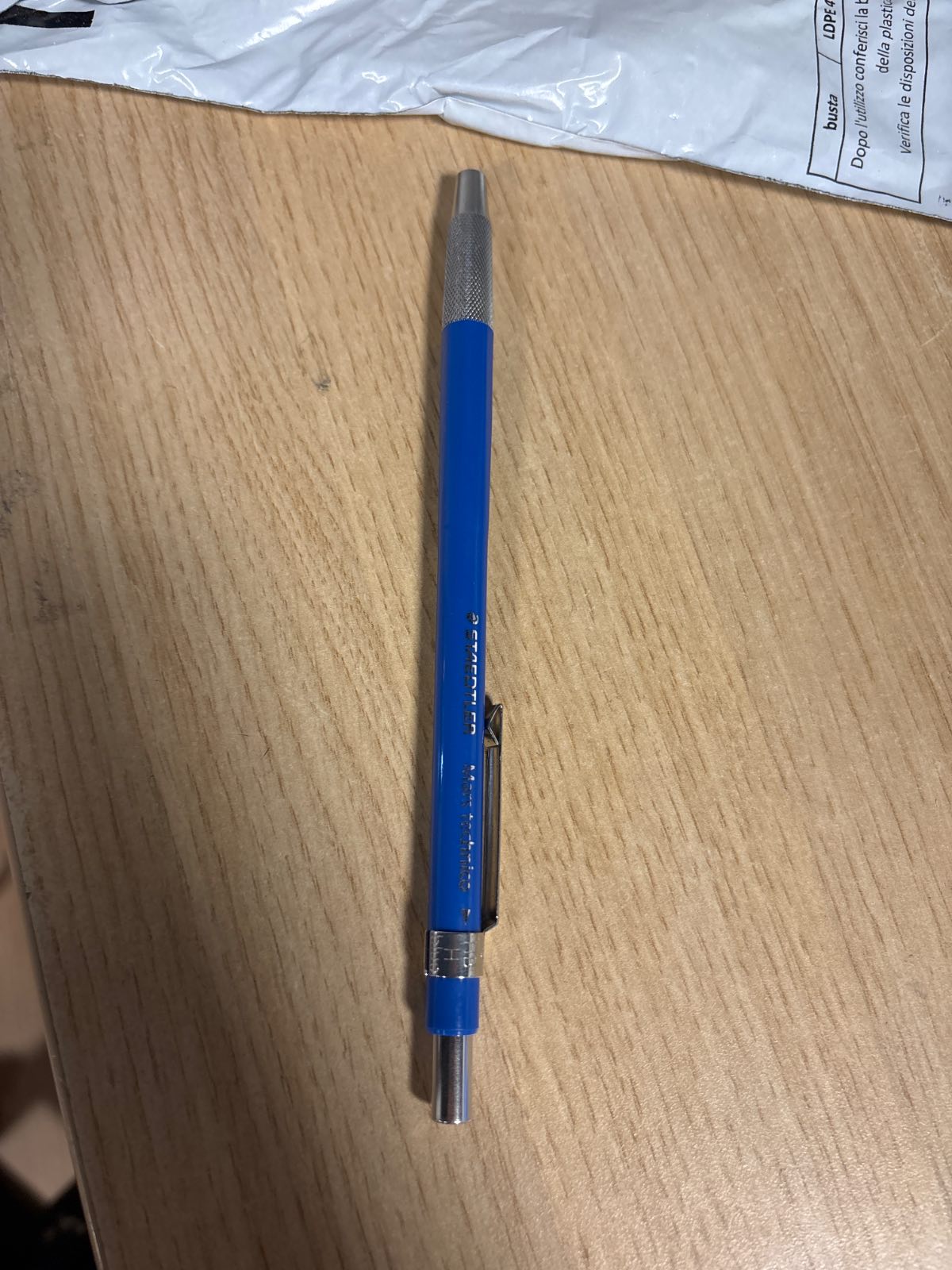 269431 - STAEDTLER Laps mekanik Mars Technico 780 C (cilësi e lartë, me kapëse metalike dhe majë HB, mprehëse e integruar për majë, ngjyrë fuçie) blu, 1 copë (1 pako)