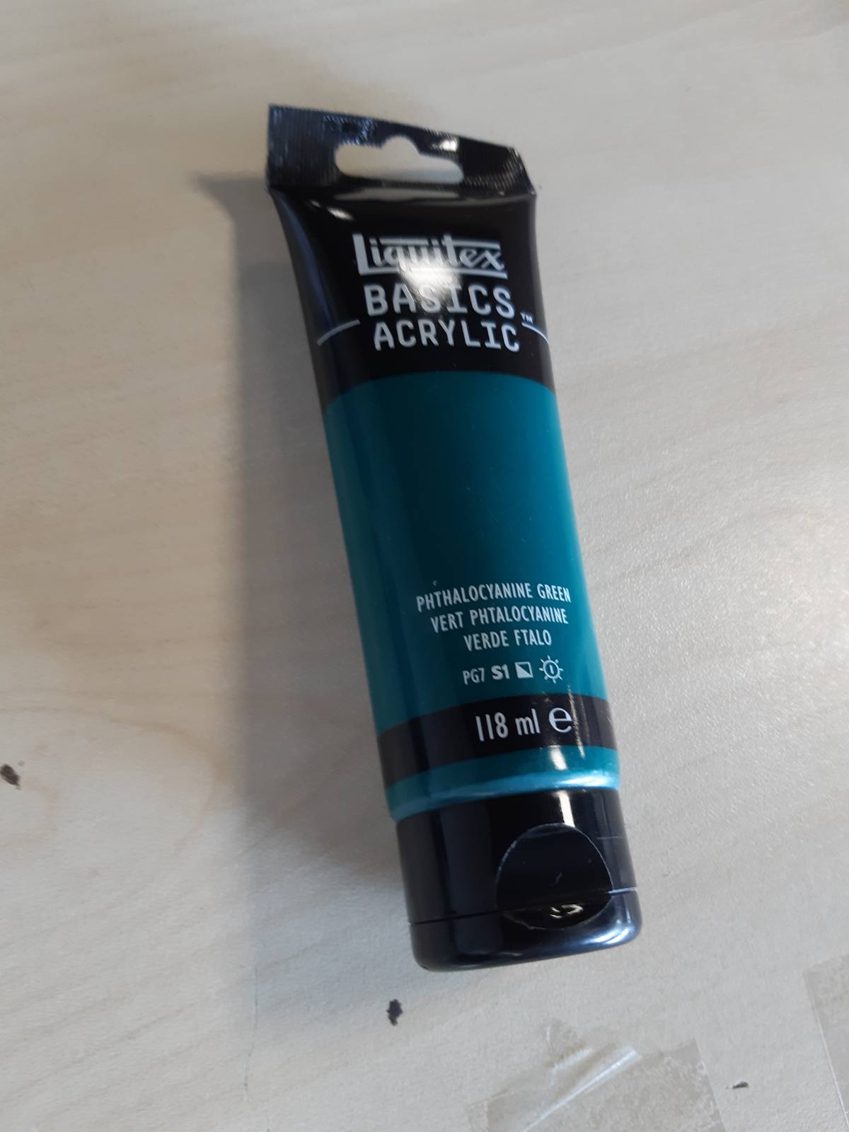 274593 - LIQUITEX 8870026 Basics Bojë akrilike, 118 ml, Pigmente artistike monopigmentuese, Rezistente ndaj dritës, Viskozitet mesatar, Cilësi arkivore, Përfundim sateni, Jeshile Ftalocianine