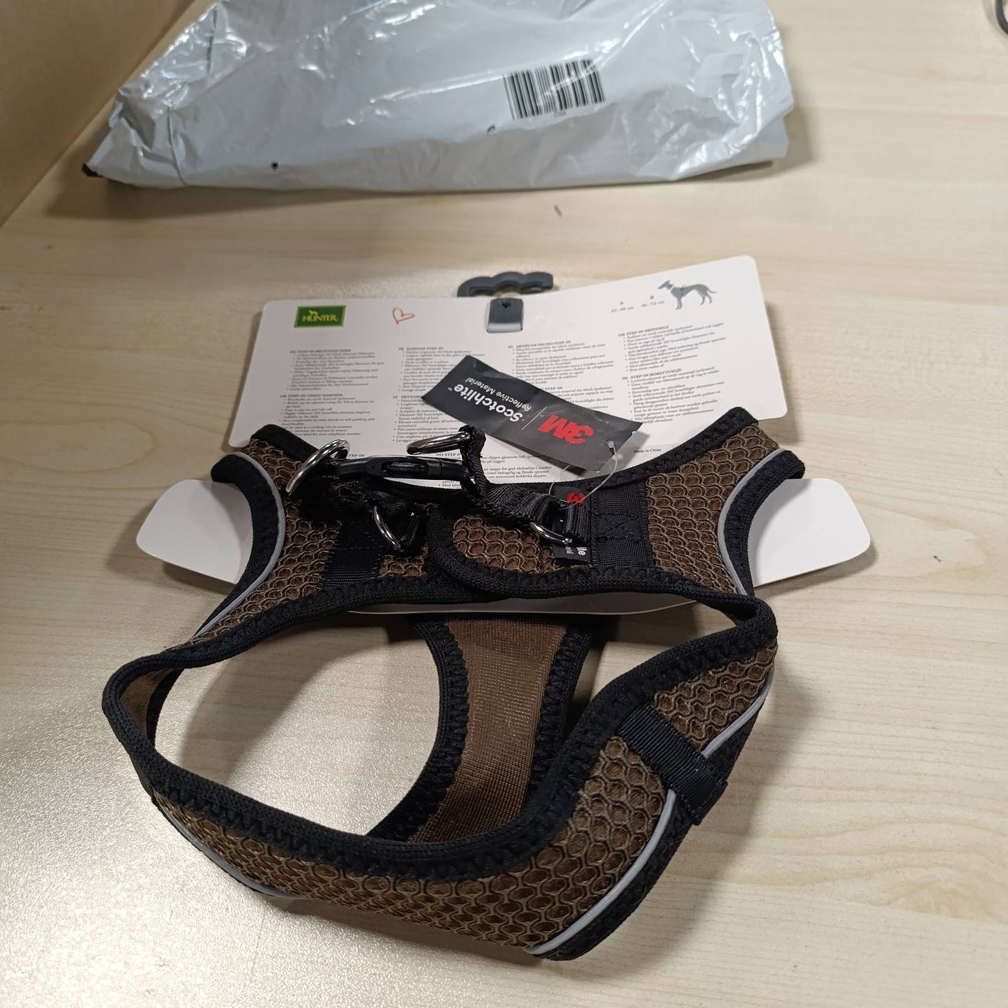 218433 - HUNTER Parzmore për qen HILO COMFORT, ngjyra: kafe, për qen të vegjël deri të mesëm, material rrjete, elementë reflektues, madhësia: S