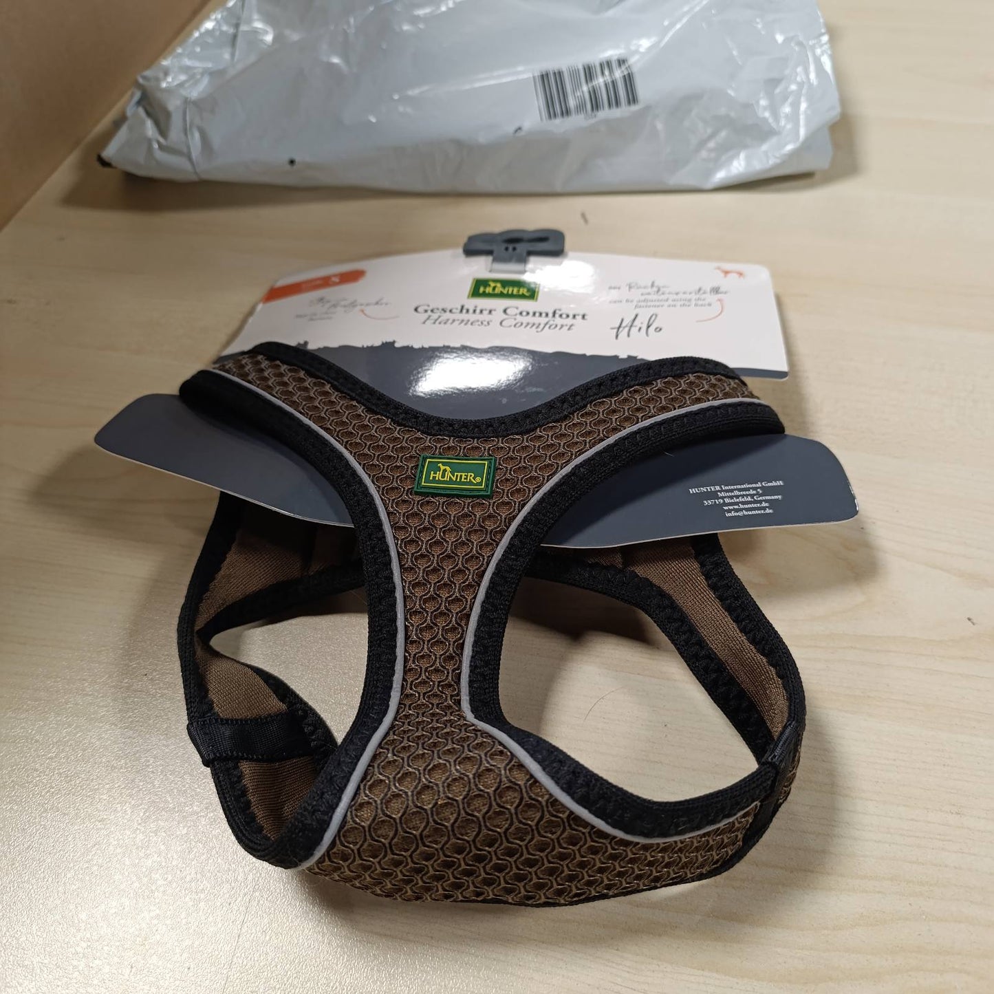 218433 - HUNTER Parzmore për qen HILO COMFORT, ngjyra: kafe, për qen të vegjël deri të mesëm, material rrjete, elementë reflektues, madhësia: S
