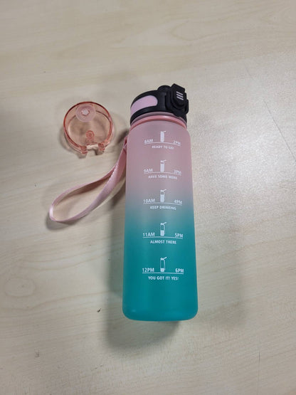 293996 - Shishe Uji për Fëmijë 500ml, E Papërshkueshme nga Rrjedhjet me Shënues Kohe, Rozë-Cian