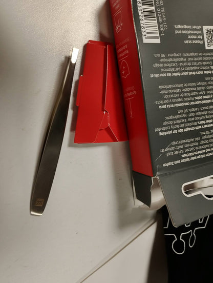300894 - ZWILLING Pincë e drejtë për formësim vetullash, Maja të trasha, Hipoalergjike, Premium, Argjendi, 90 mm