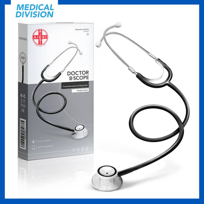 298032 - Stetoskop profesional AIESI DOCTOR B-SCOPE me kokë të dyfishtë për të rritur, ngjyrë e zezë