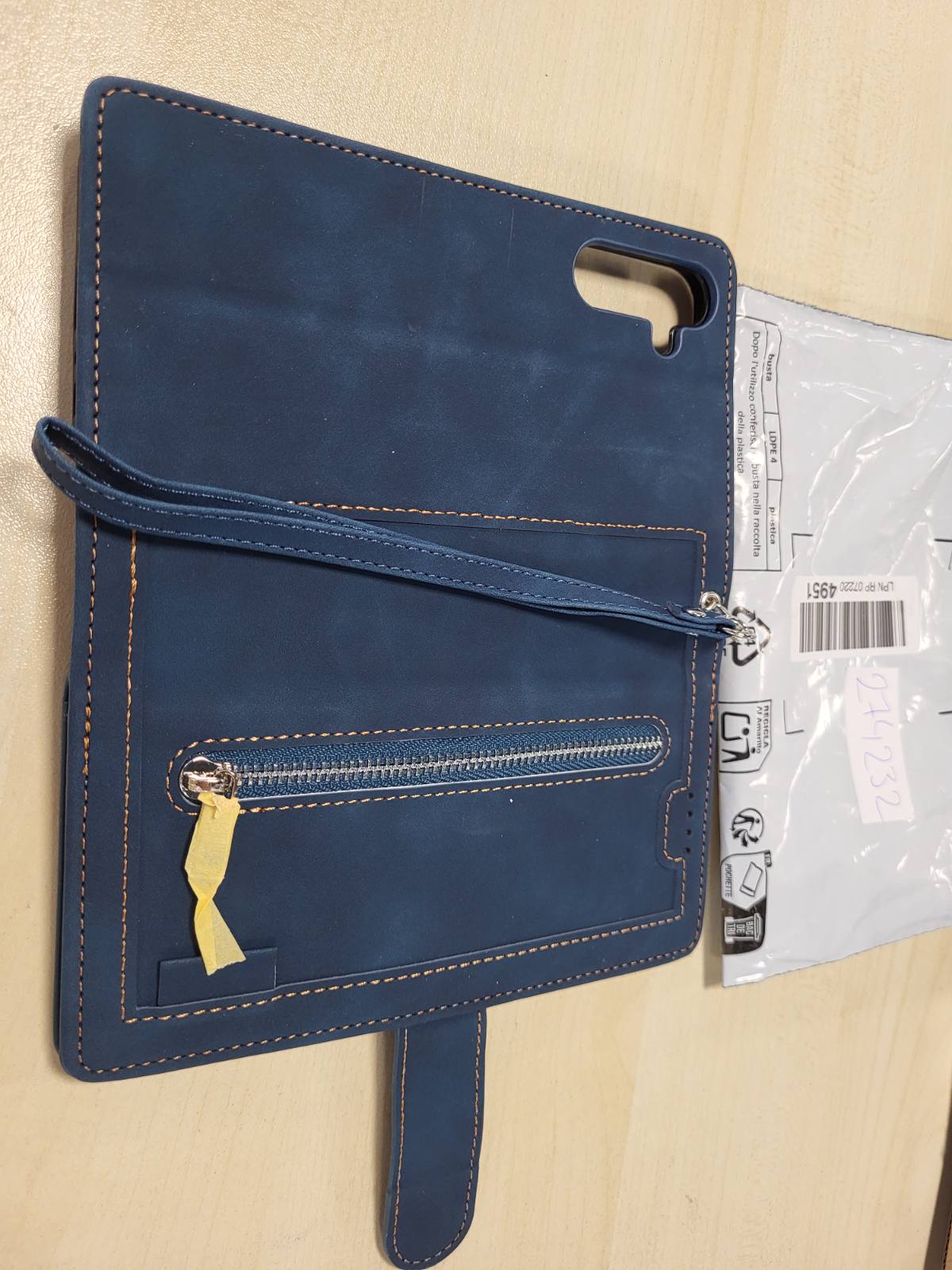 274232 - EYZUTAK Mbrojtëse për Samsung Galaxy A15 4G/5G, Mbrojtëse prej lëkure me rimbushur dhe zinxhir magnetik, 9 vende për karta, funksion mbështetëse, Mbrojtëse prej lëkure mat retro - Blu