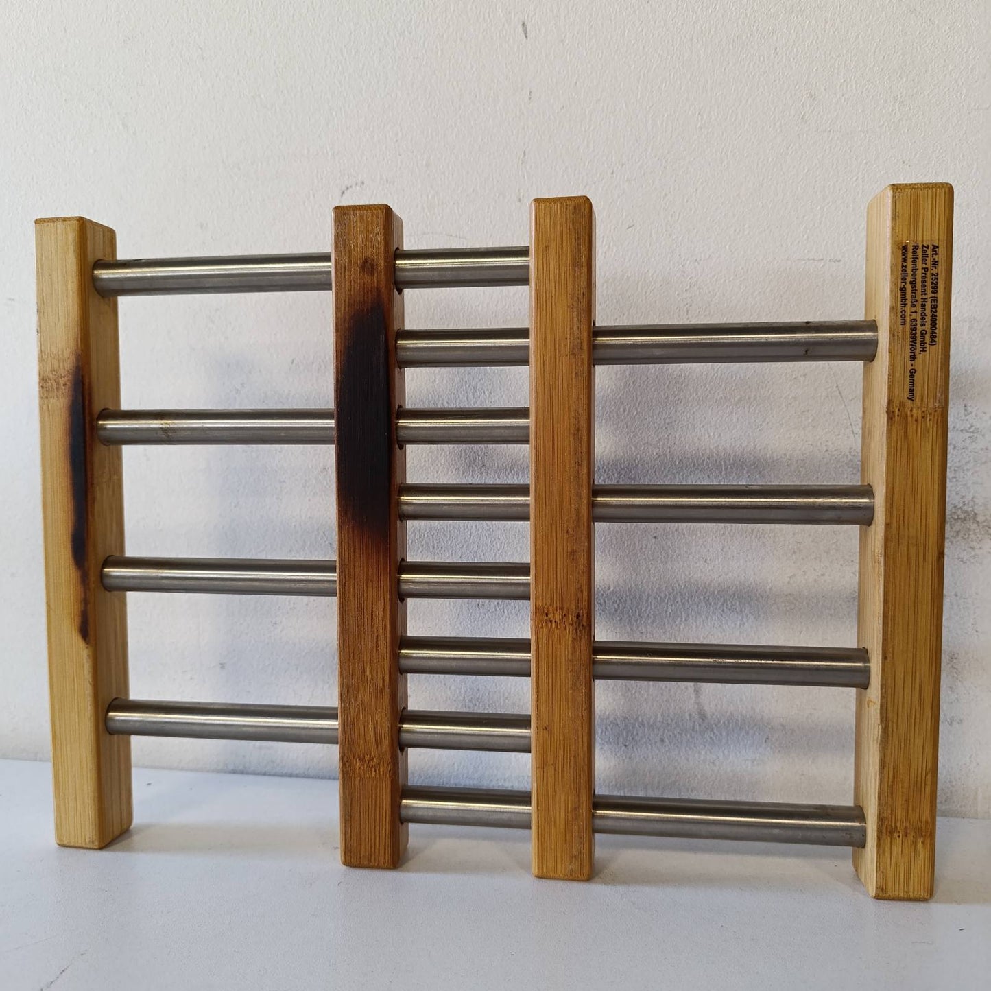 293823 - ZELLER Trivet i Zgjatshëm 25299, Bambu/Çelik Inoks Argjend, 23.5 x 20 x 2 cm