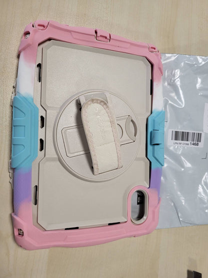 273617 - SEYMAC Mbrojtëse për Lenovo Idea Tab 11 inç 2025 / Tab M11 2024 / K11 11 inç, Mbrojtëse ekrani kundër goditjeve, mbështetëse rrotulluese 360°, rrip dore, rrip shpatullash, mbajtëse stilolapsi, rozë