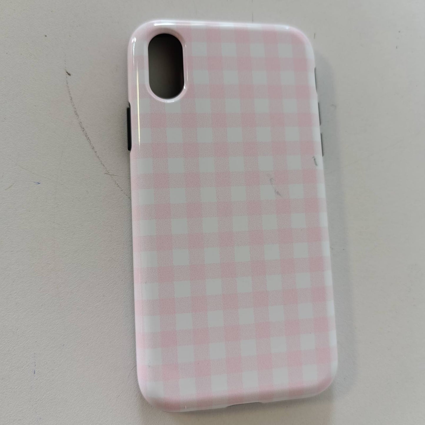 276832 - Mbrojtëse rozë me kuadrata për iPhone X/XS