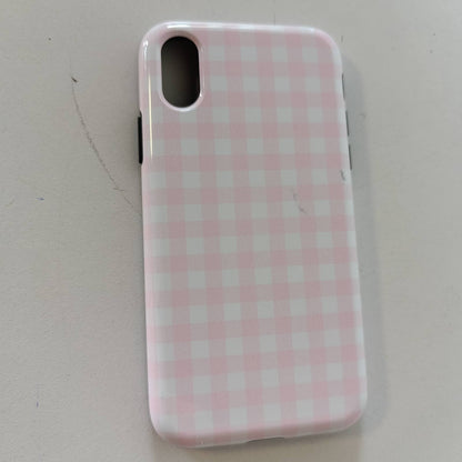 276832 - Mbrojtëse rozë me kuadrata për iPhone X/XS