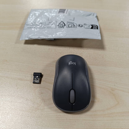 268919 - LOGITECH Maus pa tel M185, 2.4 GHz me marrës nano USB, jetëgjatësi baterie 12 muaj, gjurmim optik 1000 DPI, ambidextrous, i pajtueshëm me PC, Mac, laptop - gri