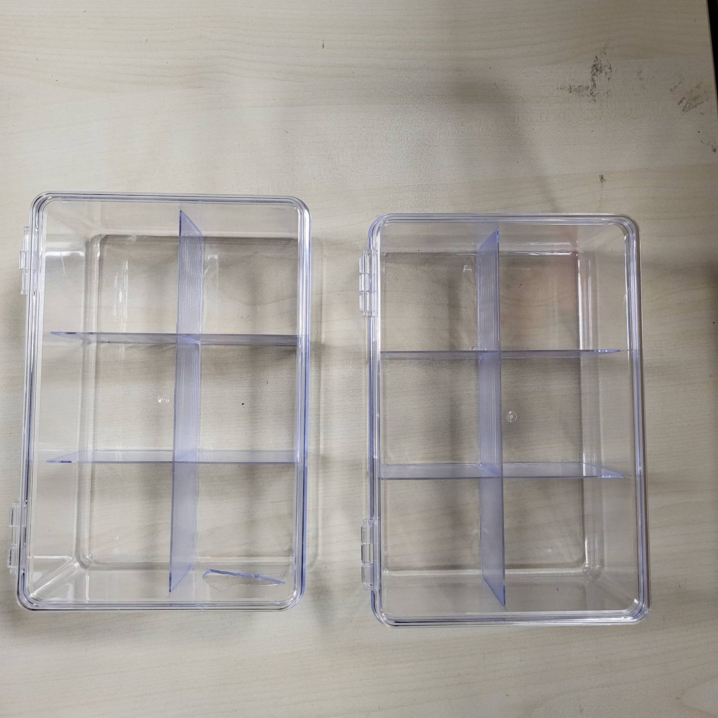 294229 - COM-FOUR® 2x Kuti Ruajtjeje për Çaj, plastikë transparente me 6 ndarje, 2 copë