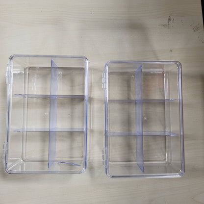 294229 - COM-FOUR® 2x Kuti Ruajtjeje për Çaj, plastikë transparente me 6 ndarje, 2 copë
