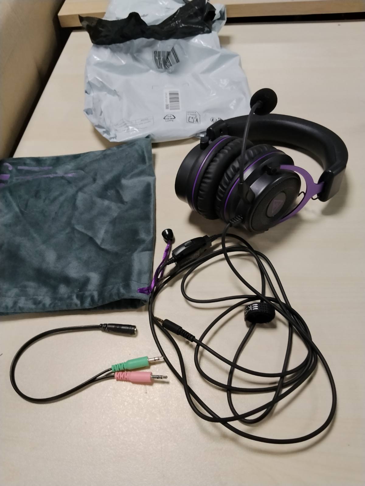 295905 - EKSA Kufje Lojërash me Mikrofon të Lëvizshëm, Zë Surround 3D, Kabllo 3.5 mm, për Switch/PS4/PS5/Xbox One, Vjollcë