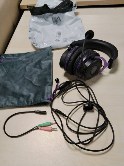 295905 - EKSA Kufje Lojërash me Mikrofon të Lëvizshëm, Zë Surround 3D, Kabllo 3.5 mm, për Switch/PS4/PS5/Xbox One, Vjollcë