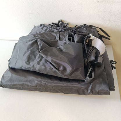 288676 - SEKEY 2PCS Mure Anësore për Gazebo 3x3, Papërshkueshme nga Uji, 1 Dritare 1 Derë, E Zezë