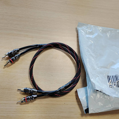 273971 - DYNAVOX Kabllo stereo Perfect Sound RCA, kontakte të veshura me ar, gjatësi 0.75 m, për pajisje audio me lidhës RCA