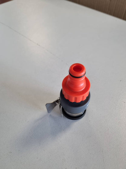 335640 - AMIG Përshtatës rubineti uji për ujitje pa fileto - Mbërthim me kapëse për rubinete deri në Ø 23.75 mm - ABS dhe gome - Portokalli/Gri - Modeli R04 PLUS
