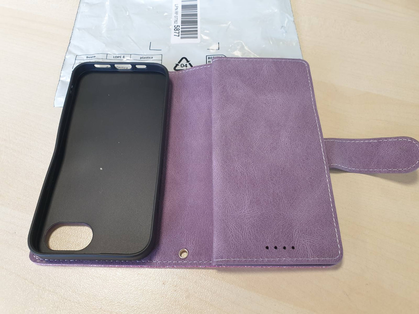 276978 - EYZUTAK Mbulesë për iPhone 17e/16e, lëkure portofoli me 9 vende për karta, mbështetje, Vjollcë